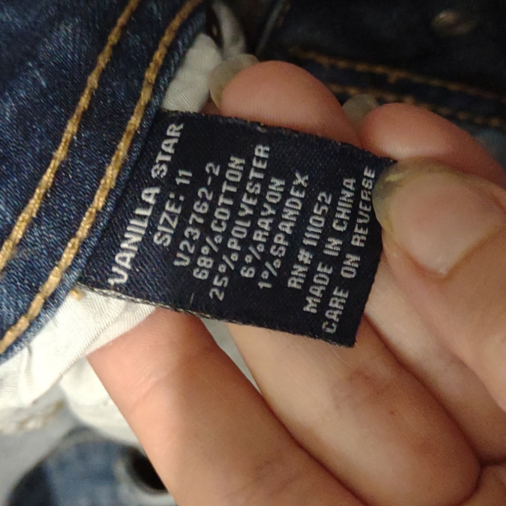 Straight Leg Vanilla Star Size 11 Distressed Ankle Jean Stretch Skinny - Picture 9 of 11
